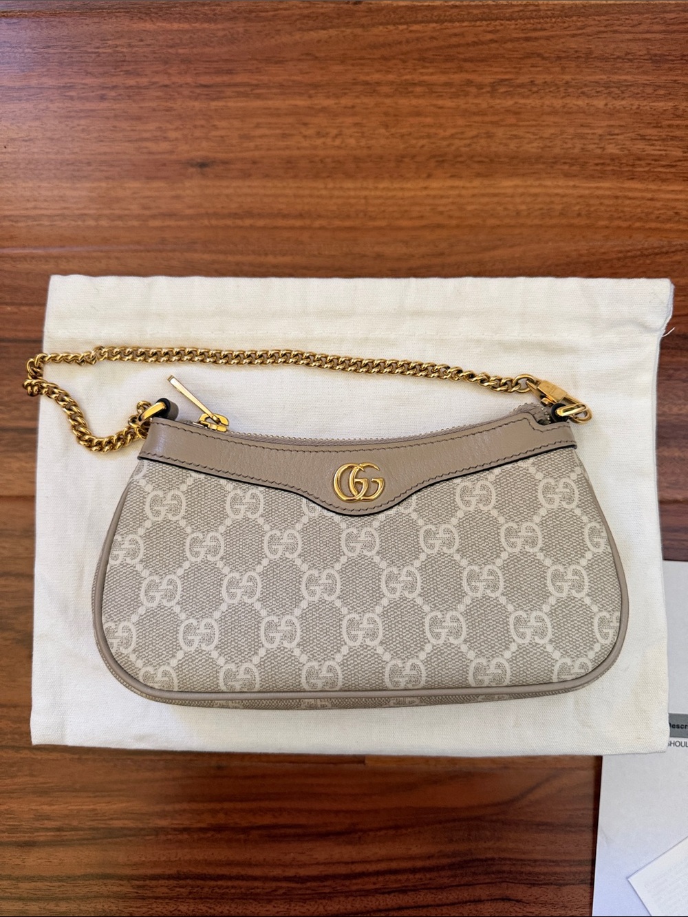 Gucci GG Small Shoulder Bag in Beige